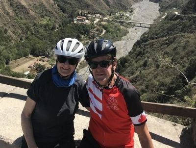 Stephen and Kathryn Cotnam Cycling on the  tour with redspokes